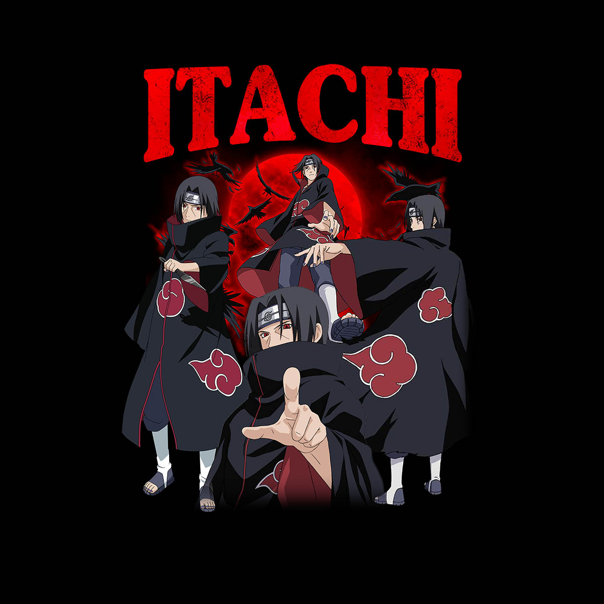 Itachi Uchiha Naruto Series Graphic Art Japanese Manga Anime T-shirt for Kids