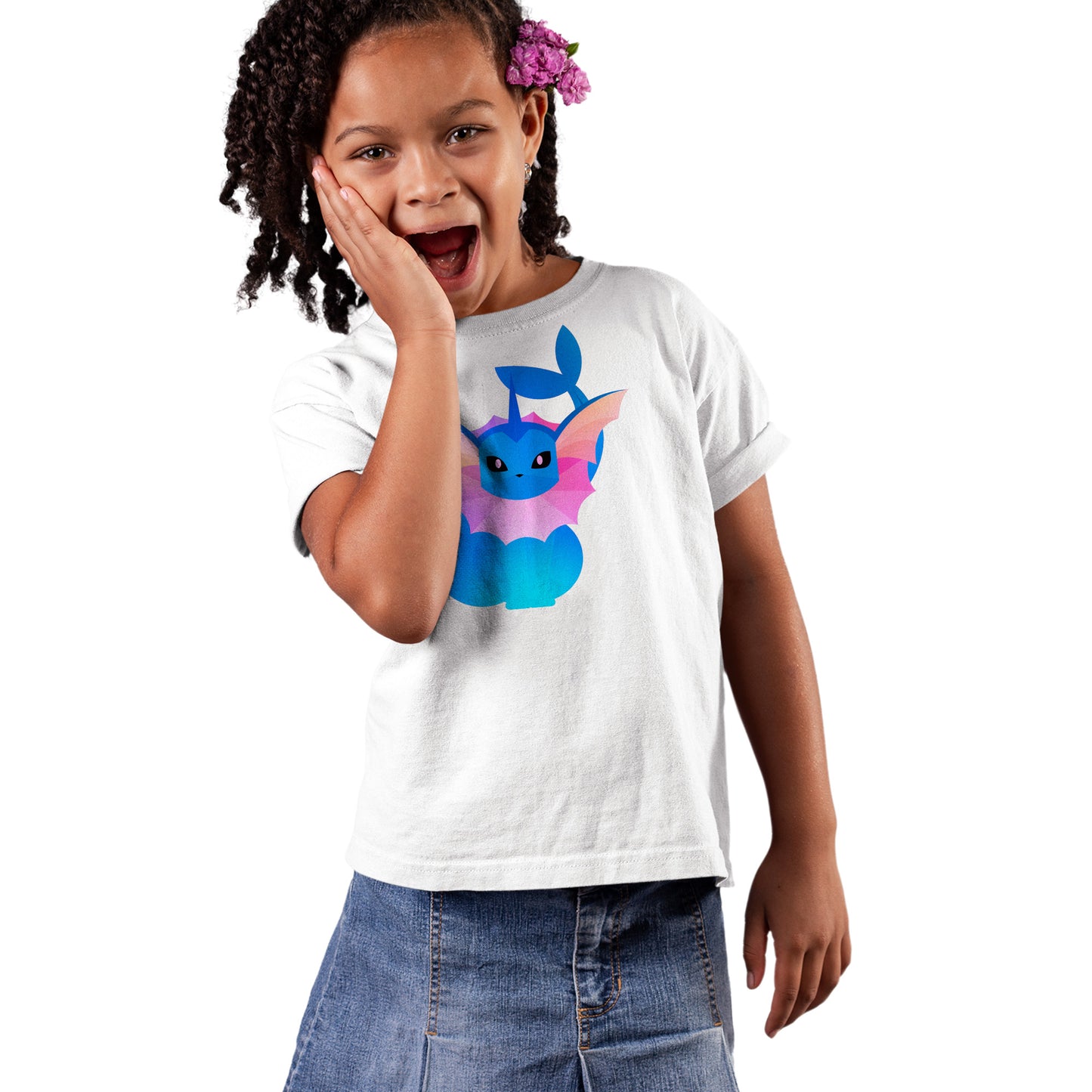 Kids Vaporeon Pokemon Stylised T-shirt