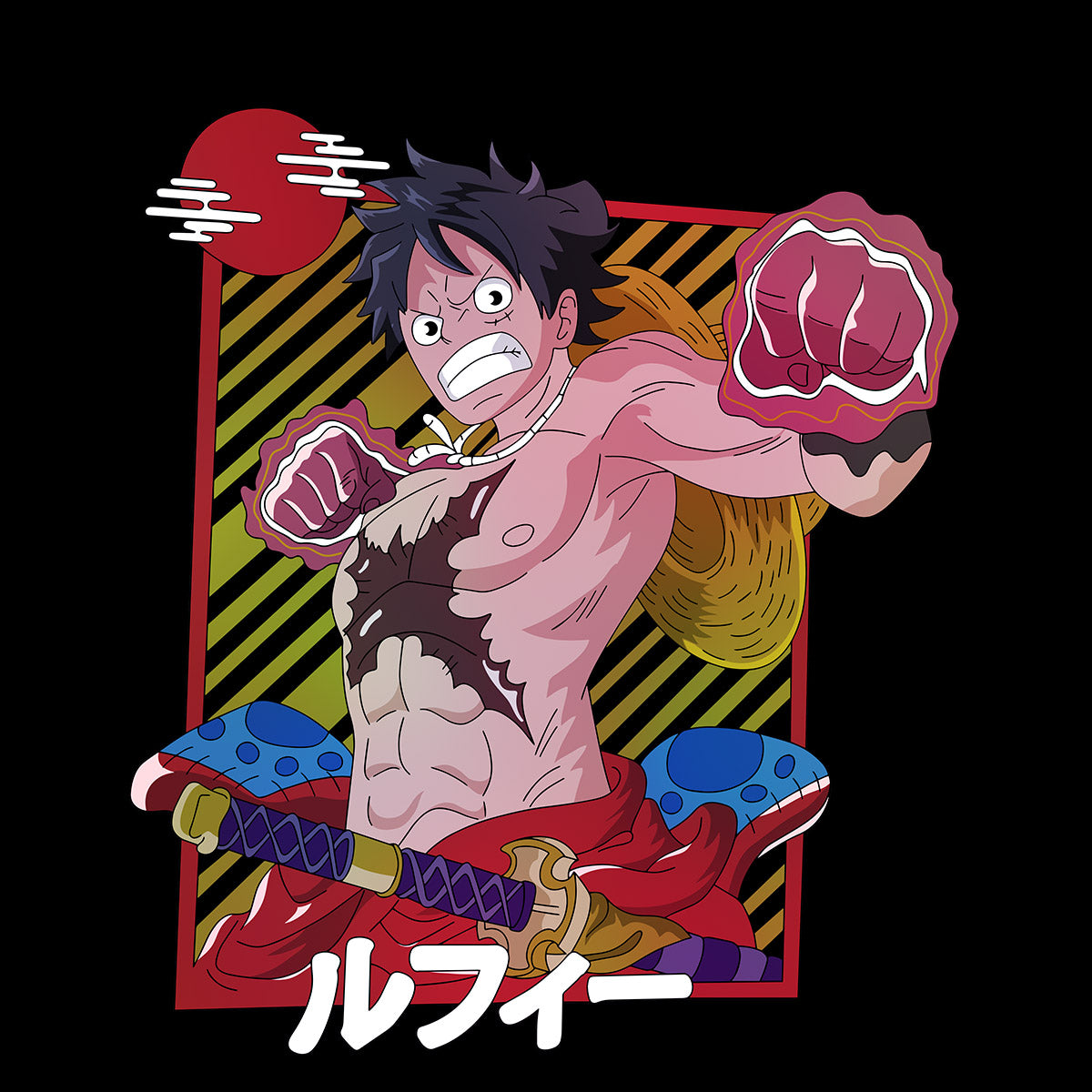 One Piece Fist Luffy One Piece Monkey D. Luffy Anime Manga T-shirt for Kids