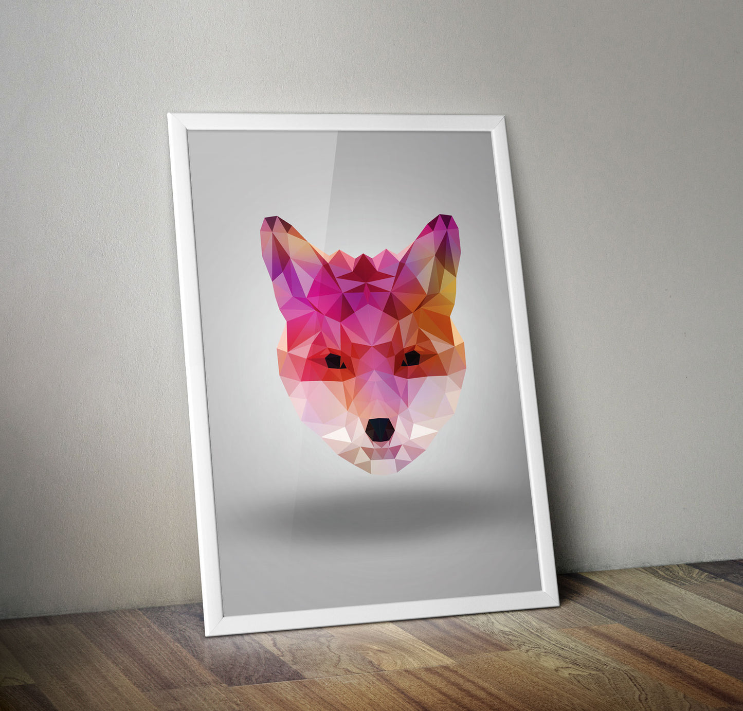 Low Poly Fox Geometric Print Poster Wall Art Triangular Abstract Unique Design - Kuzi Tees