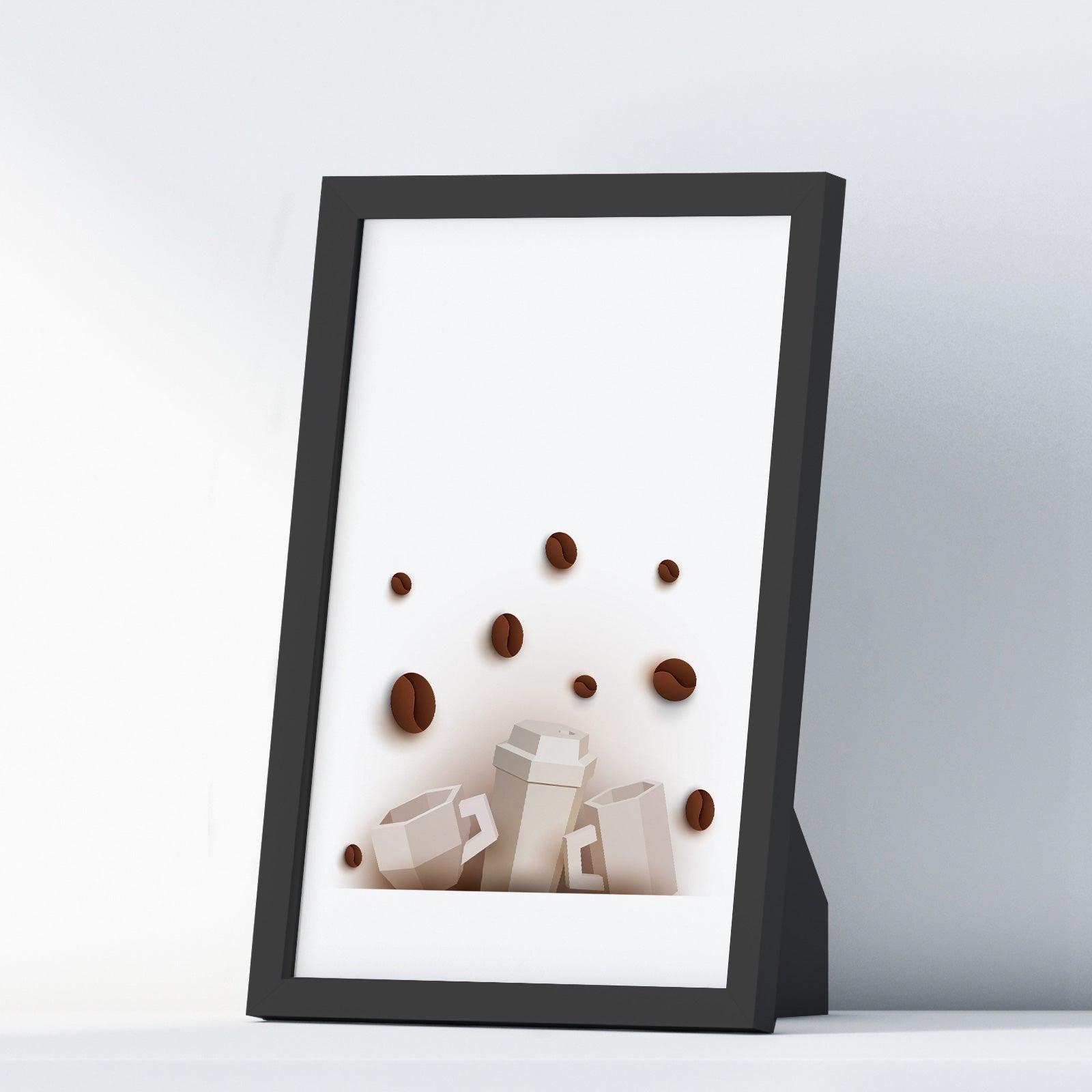 Coffee Seven Kitchen Wall Art Prints Dining Room Home Décor Poster Minimalistic Paper Cut Art - Kuzi Tees