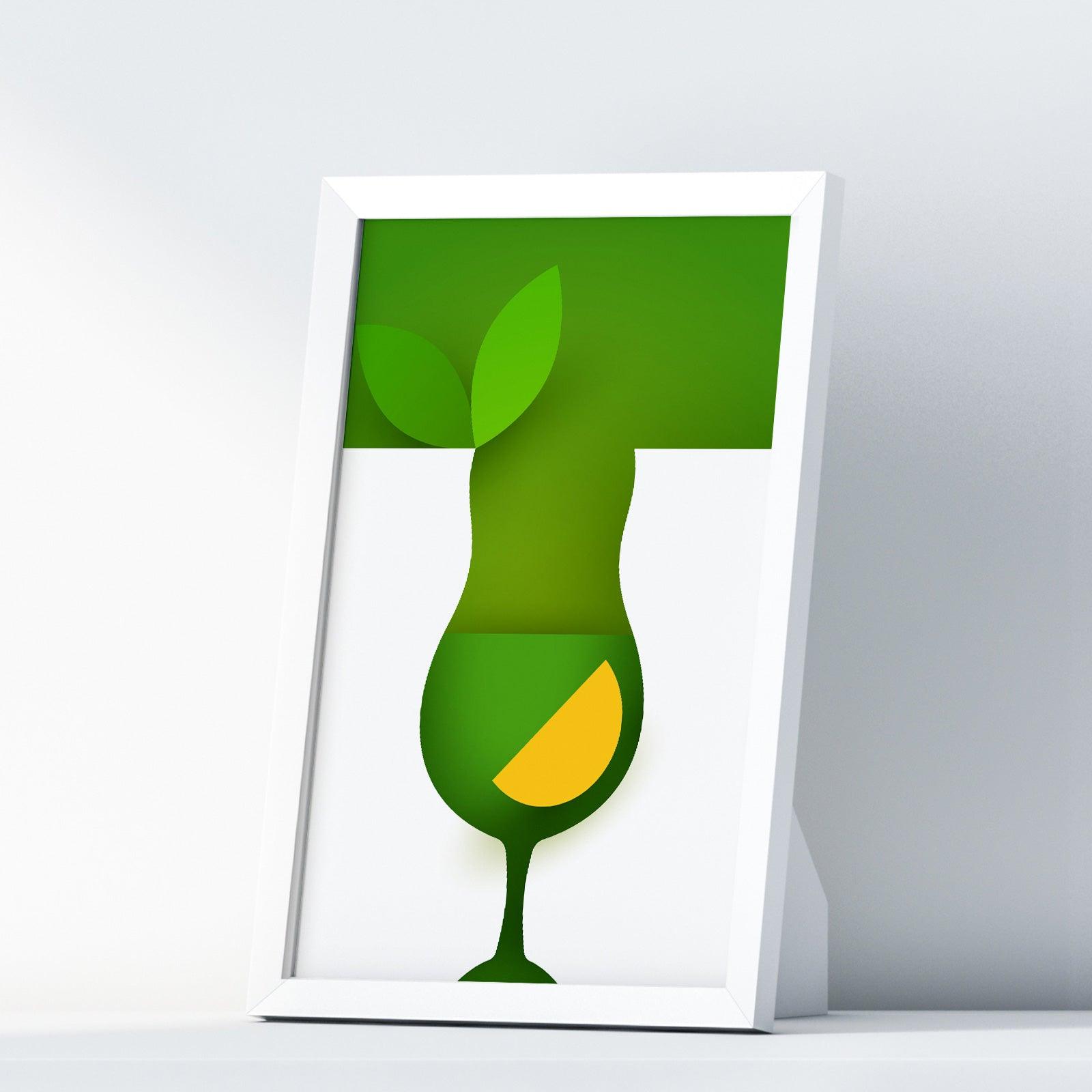 Cocktails Two Kitchen Wall Art Prints Dining Room Home Décor Poster Minimalistic Paper Cut Art - Kuzi Tees