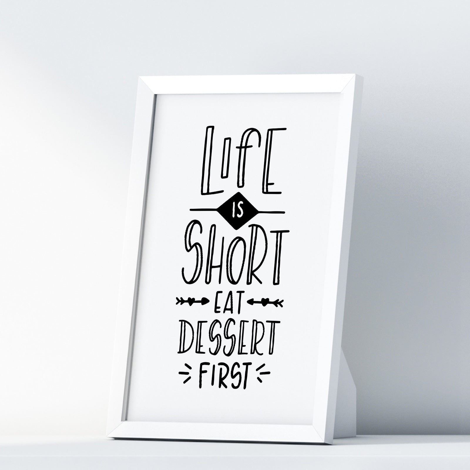 Life Is Short Eat Dessert First A4 A3+A2 Posters Wall Art Home - Kuzi Tees
