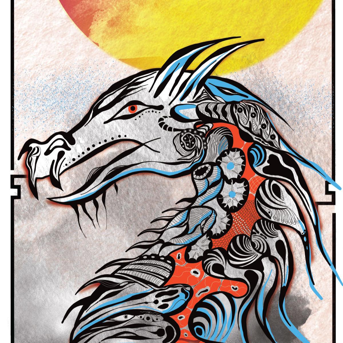 Chinese Dragon Tattoo Giant Wall Mural Art Vibrant Iconic Poster Kitchen A2 - Kuzi Tees