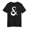 Abstract Ampersand Black T-Shirt  Brush Stroke Art Graphic Tee