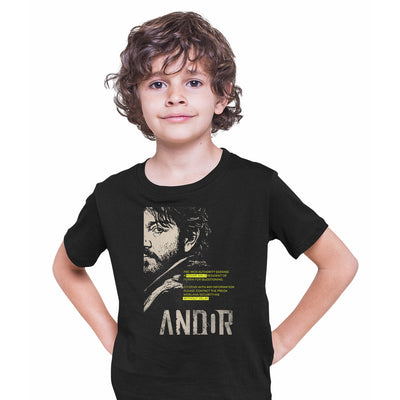 Andor Cassian Wanted Kids T-Shirt – Star Wars Series Tee, Diego Luna Rebel Graphic