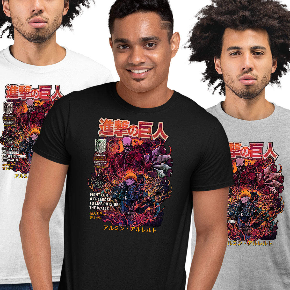 Attack On Titan Anime Fight For A Freedom To Life Outside The Walls Adult Unisex Tee