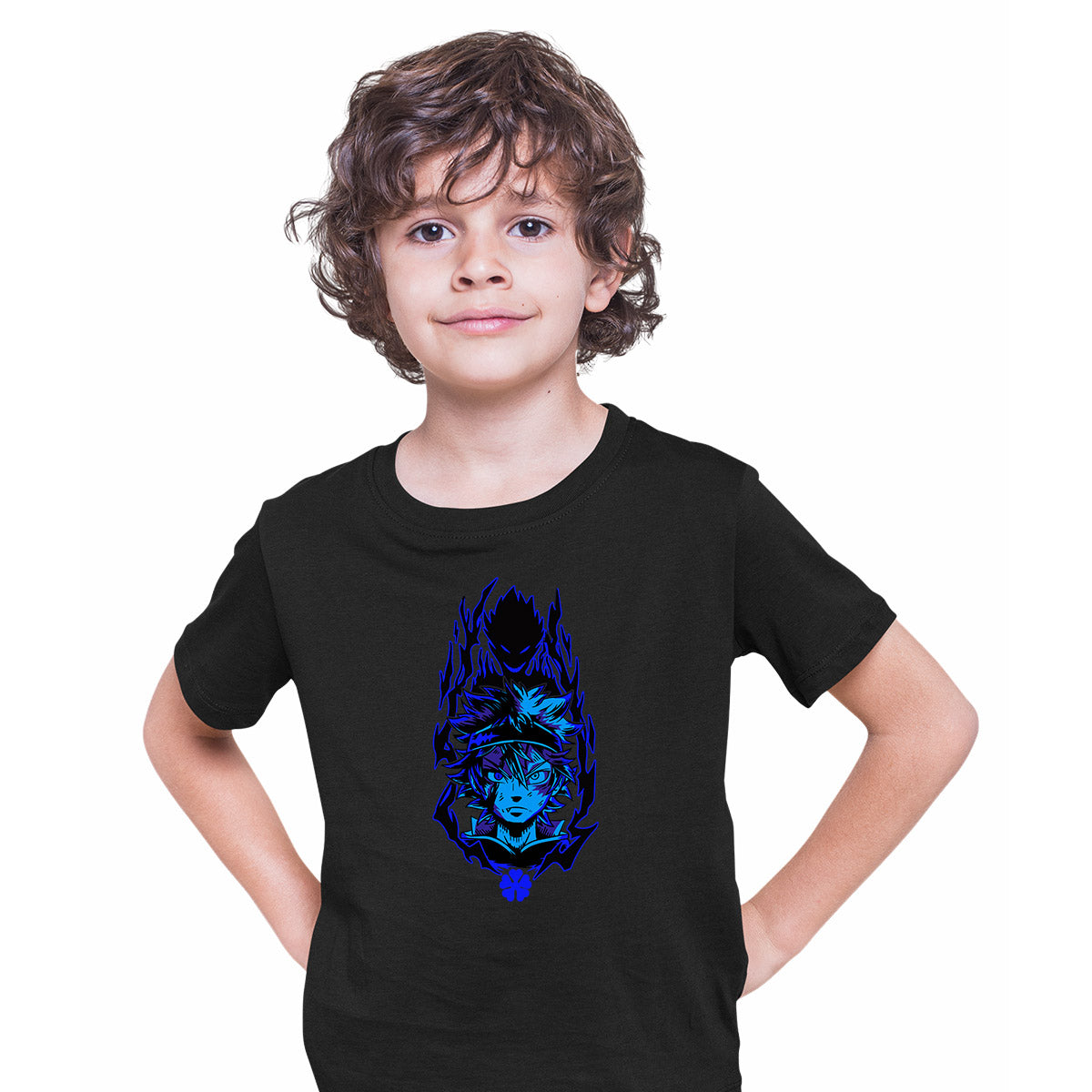 Black Clover Asta Japanese Anime Manga Black T-shirt for Kids