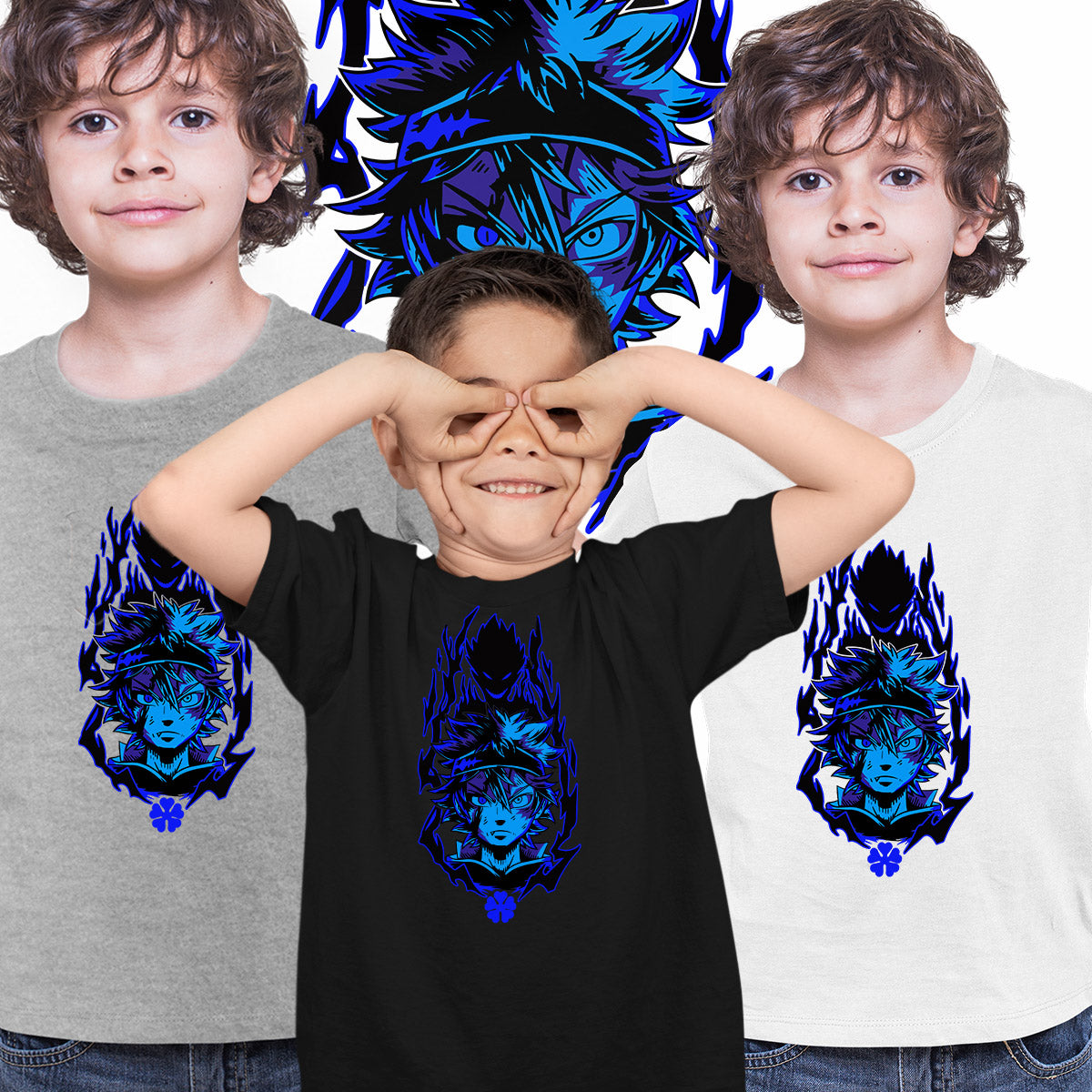 Black Clover Asta Japanese Anime Manga  T-shirt for Kids