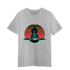 Cat Ramen Grey T-shirt Kawaii Neko Chonk Retro 80s Style 