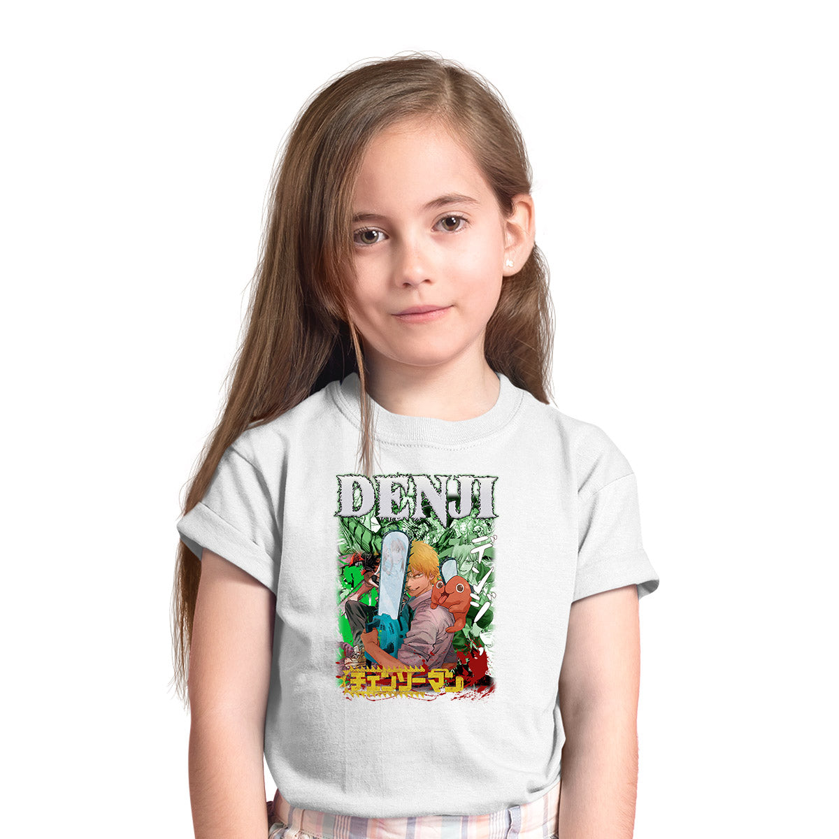 Chainsaw Man Denji Chainsaw Man Japanese Anime Manga White T-shirt for Kids