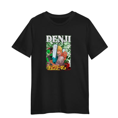 Chainsaw Man Denji Black T-shirt Japanese Anime Manga Adult Tee