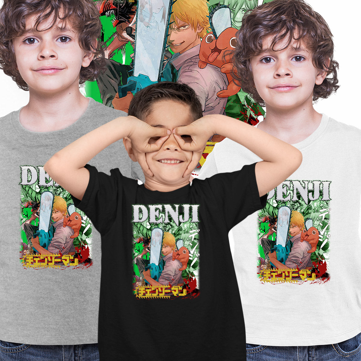 Chainsaw Man Denji Chainsaw Man Japanese Anime Manga T-shirt for Kids