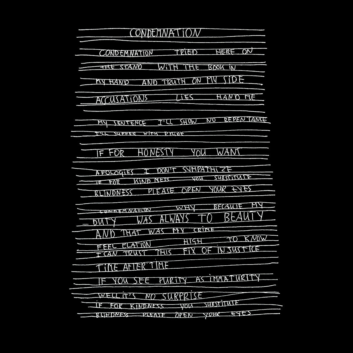 Condemnation Lyrics Black T-shirt Depeche Mode