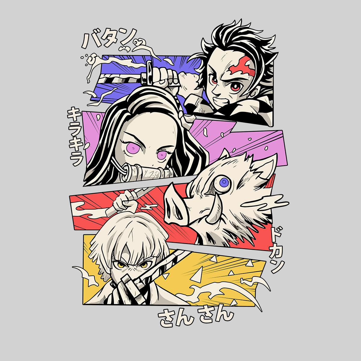Demon Slayer Demon Hunter Squad Tanjiro Japanese Anime Adult Unisex T-shirt
