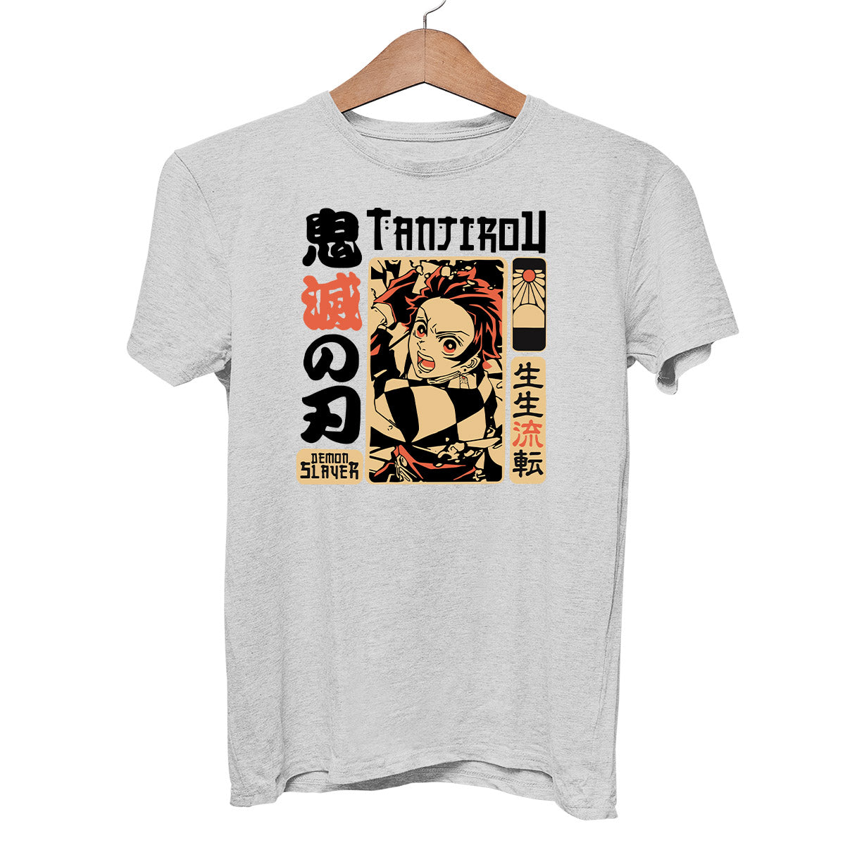 Demon Slayer Tanjiro Vintage Adult Grey Unisex Tee