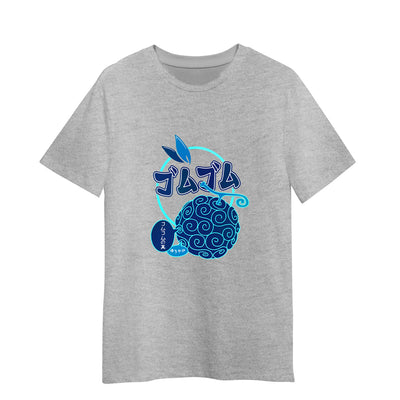 Devils Fruit Pirate King One Piece Adult Unisex Grey T-shirt