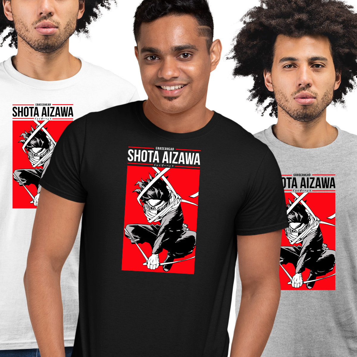 Eraserhead Shota Aizawa My Hero Academia Anime Adult Unisex Black T-shirt
