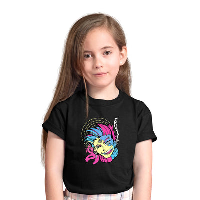 Yokai Funny Evil Anime Boy With Three Eyes Japanese Anime Manga Black T-shirt for Kids