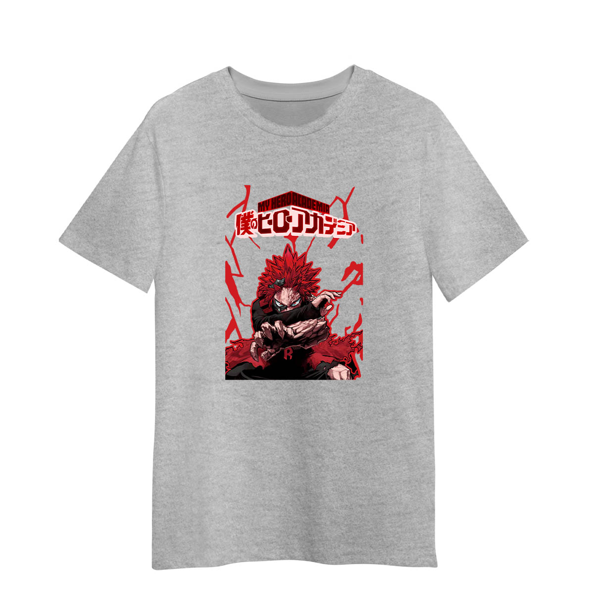 Evil Anime Boy With Three Eyes Japanese Yokai Funny Adult Unisex Grey T-shirt