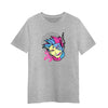 Evil Anime Boy With Three Eyes Japanese Yokai Funny Adult Unisex Grey T-shirt