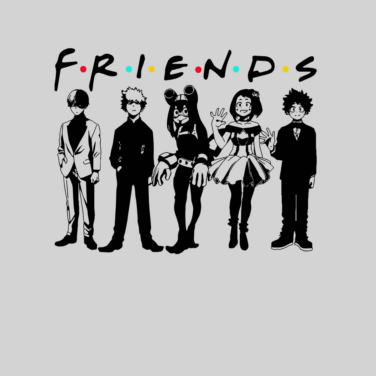 Friends My Hero Academia Funny Japanese Anime Adult Unisex T-shirt