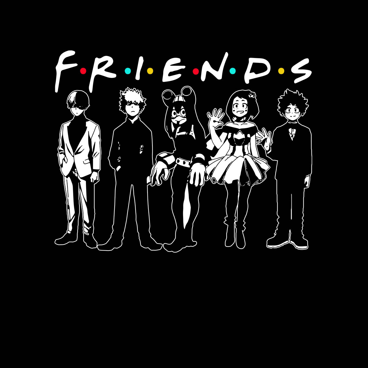 Friends My Hero Academia Funny Japanese Anime Adult Unisex T-shirt