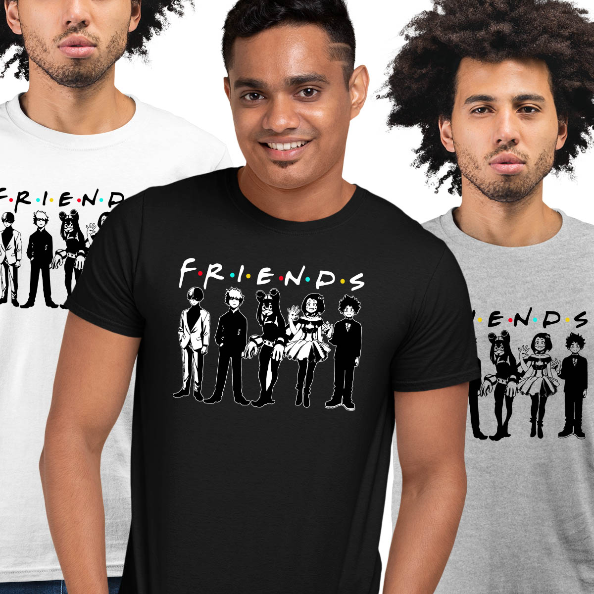 Friends My Hero Academia Funny Japanese Anime Adult Unisex T-shirt