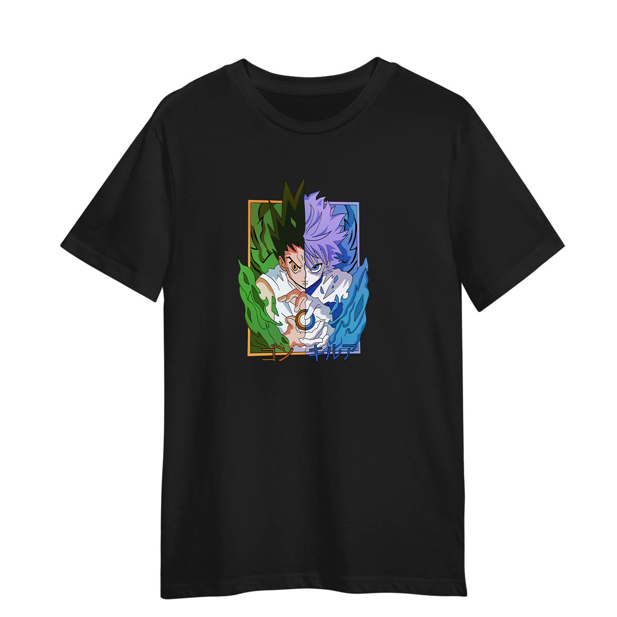 Gon Freecss And Killua Zoldyck Hunter x Hunter Anime Manga Adult Unisex Black T-shirt