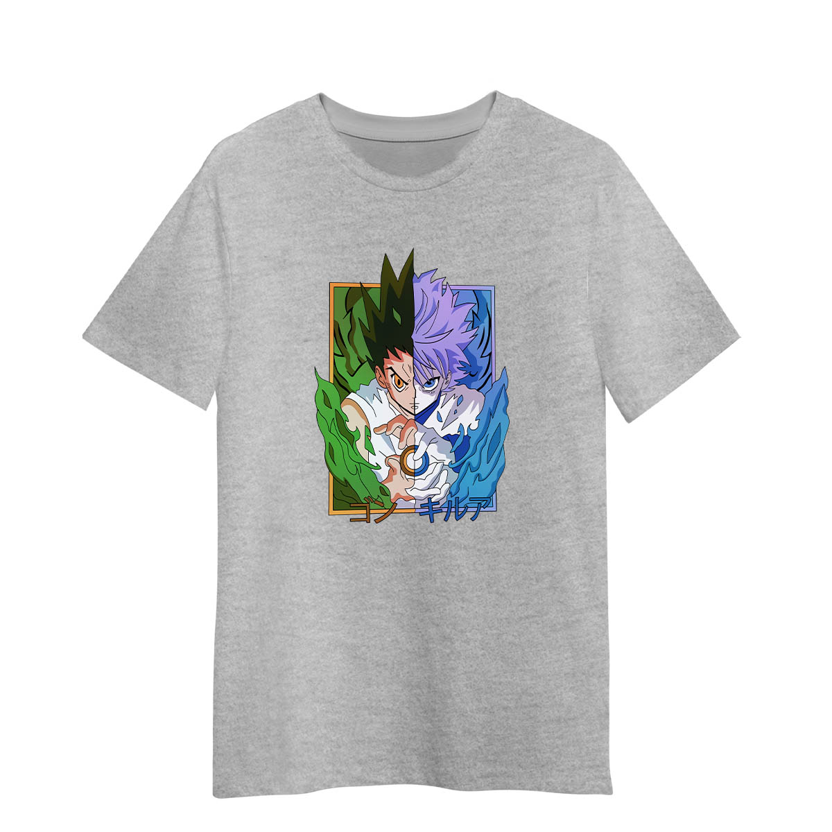 Gon Freecss And Killua Zoldyck Hunter x Hunter Anime Manga Adult Unisex Grey T-shirt