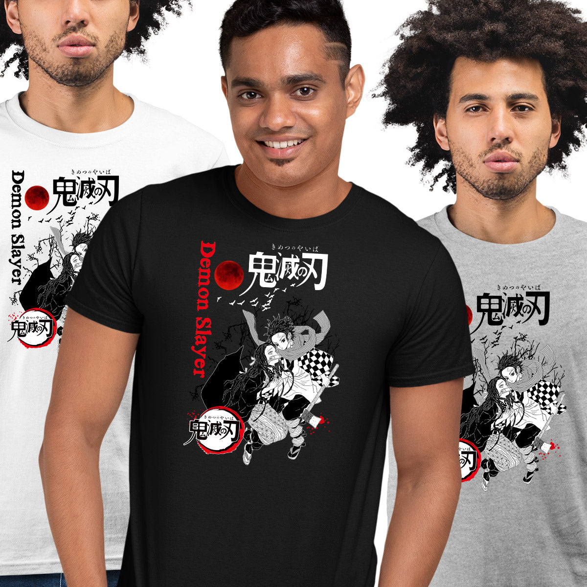 Japanese Anime Demon Slayer Tanjiro And Nezuko Kimetsu no Yaiba Adult Unisex T-shirt