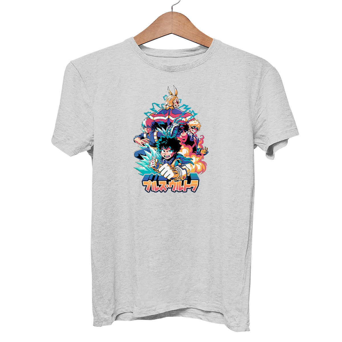Japanese Manga My Hero Academia Anime Gifts Adult Unisex Grey T-shirt