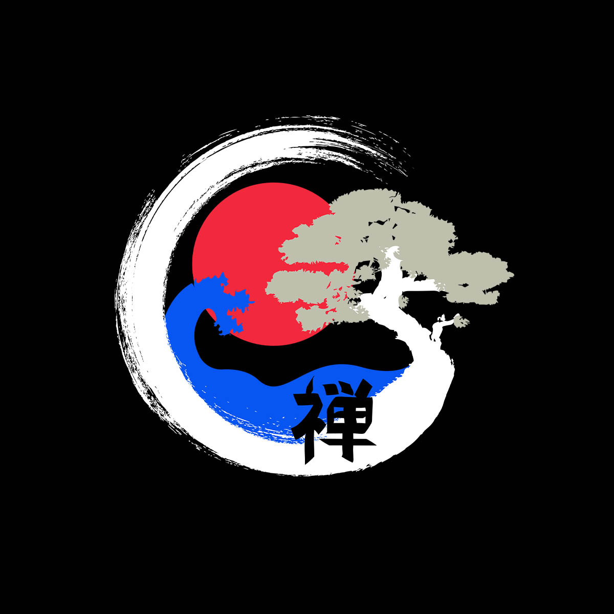 Japanese Zen Bonsai Tree Graphic Art Gift Adult Unisex T-shirt