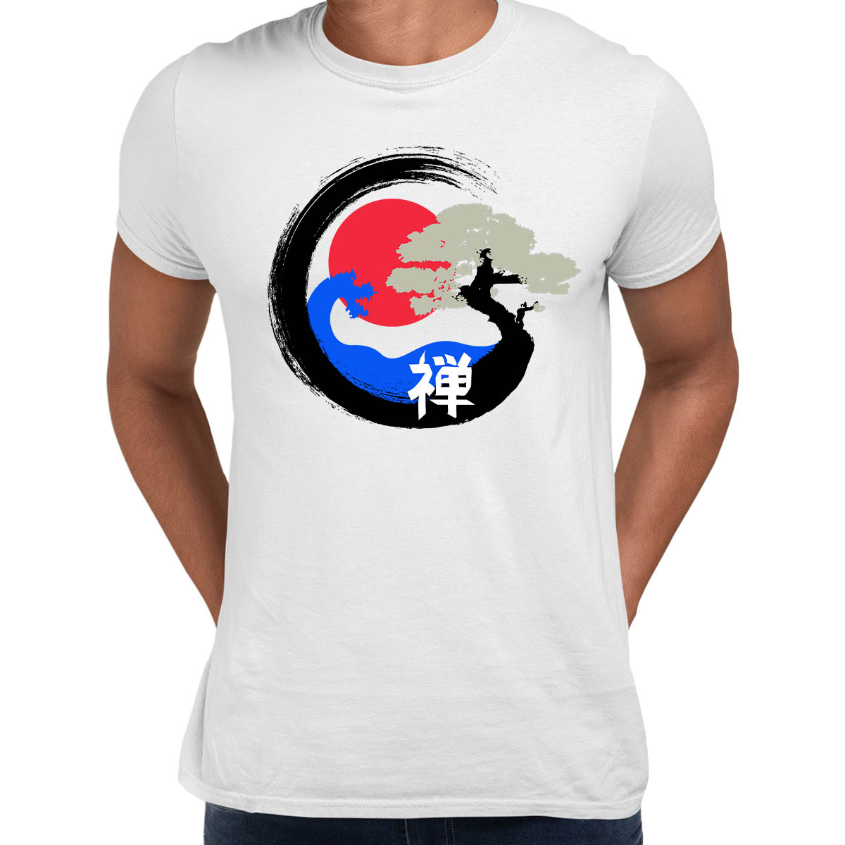 Japanese Zen Bonsai Tree Graphic Art Gift Adult Unisex White T-shirt