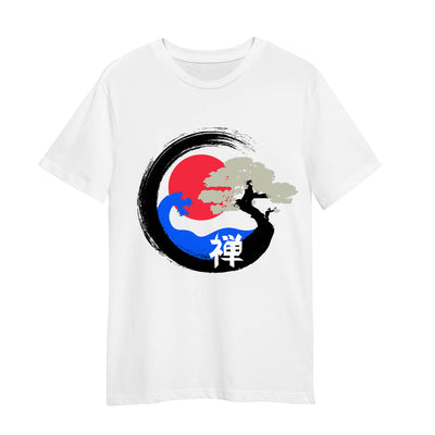 Japanese Zen Bonsai Tree Graphic Art Gift Adult Unisex White T-shirt