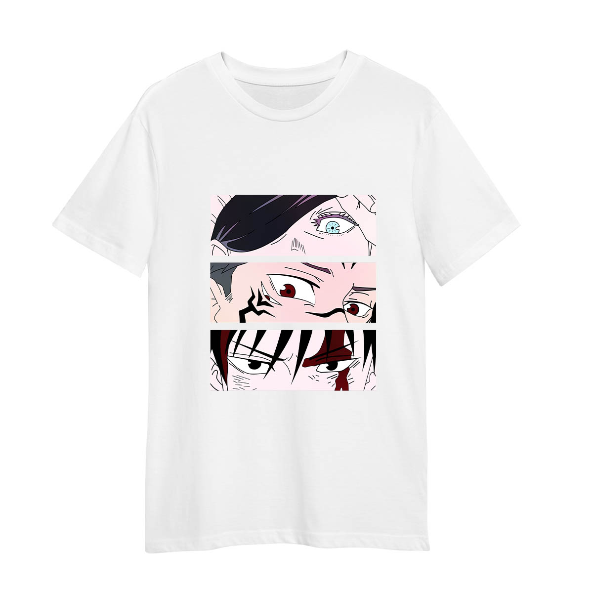 Jujutsu Kaisen Kawaii Satoru Gojo Yuji Itadori Sukuna Eyes Adult Unisex White T-shirt