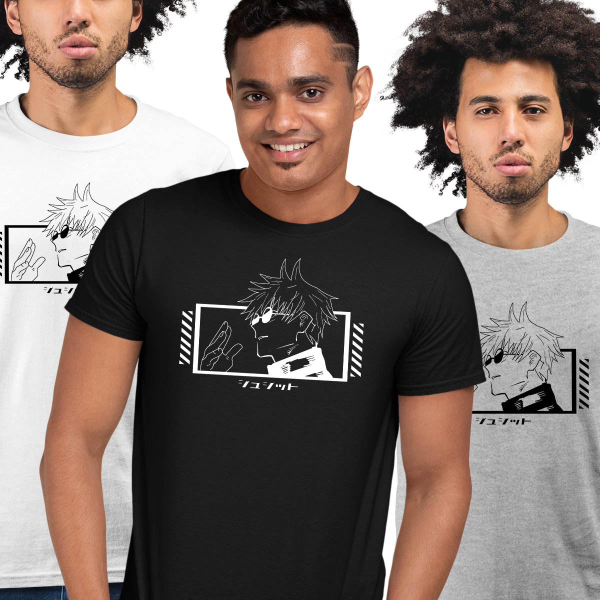 Jujutsu Kaisen Satoru Gojo Anime Manga Fans Adult Unisex Black T-shirt