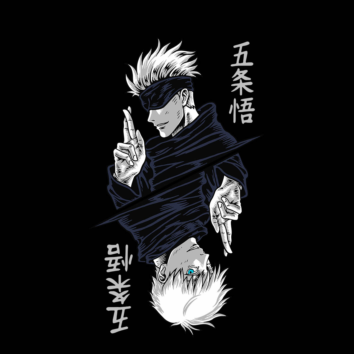 Jujutsu Kaisen Satoru Gojo Art  Lover Anime Manga T-shirt for Kids