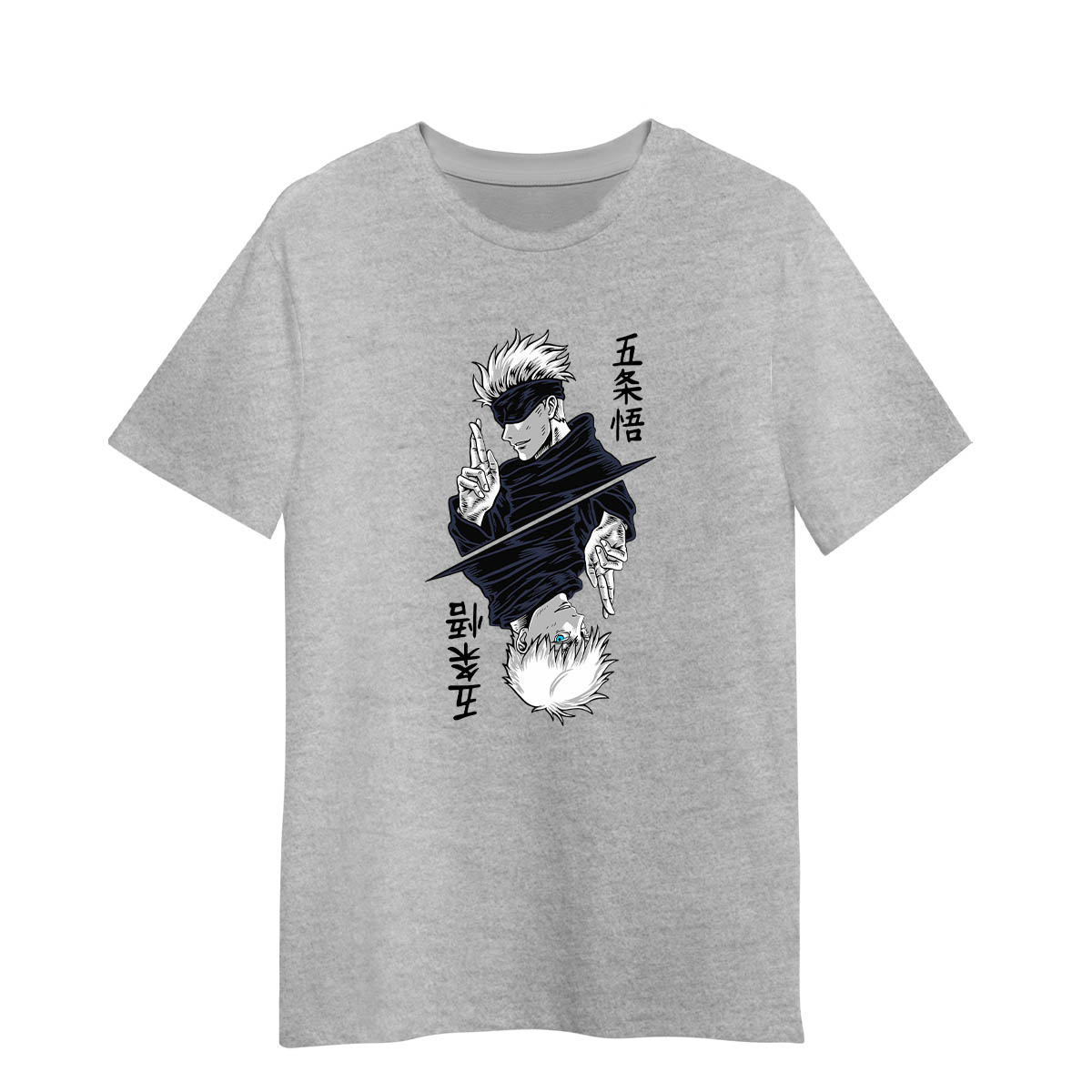 Jujutsu Kaisen Satoru Gojo Art Anime Manga Lover Fans Adult Unisex Grey T-shirt