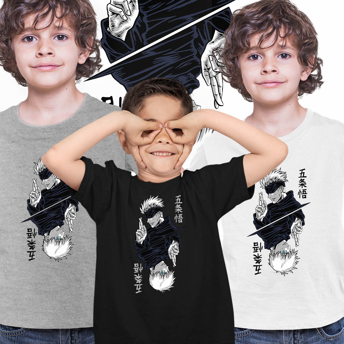Jujutsu Kaisen Satoru Gojo Art  Lover Anime Manga T-shirt for Kids