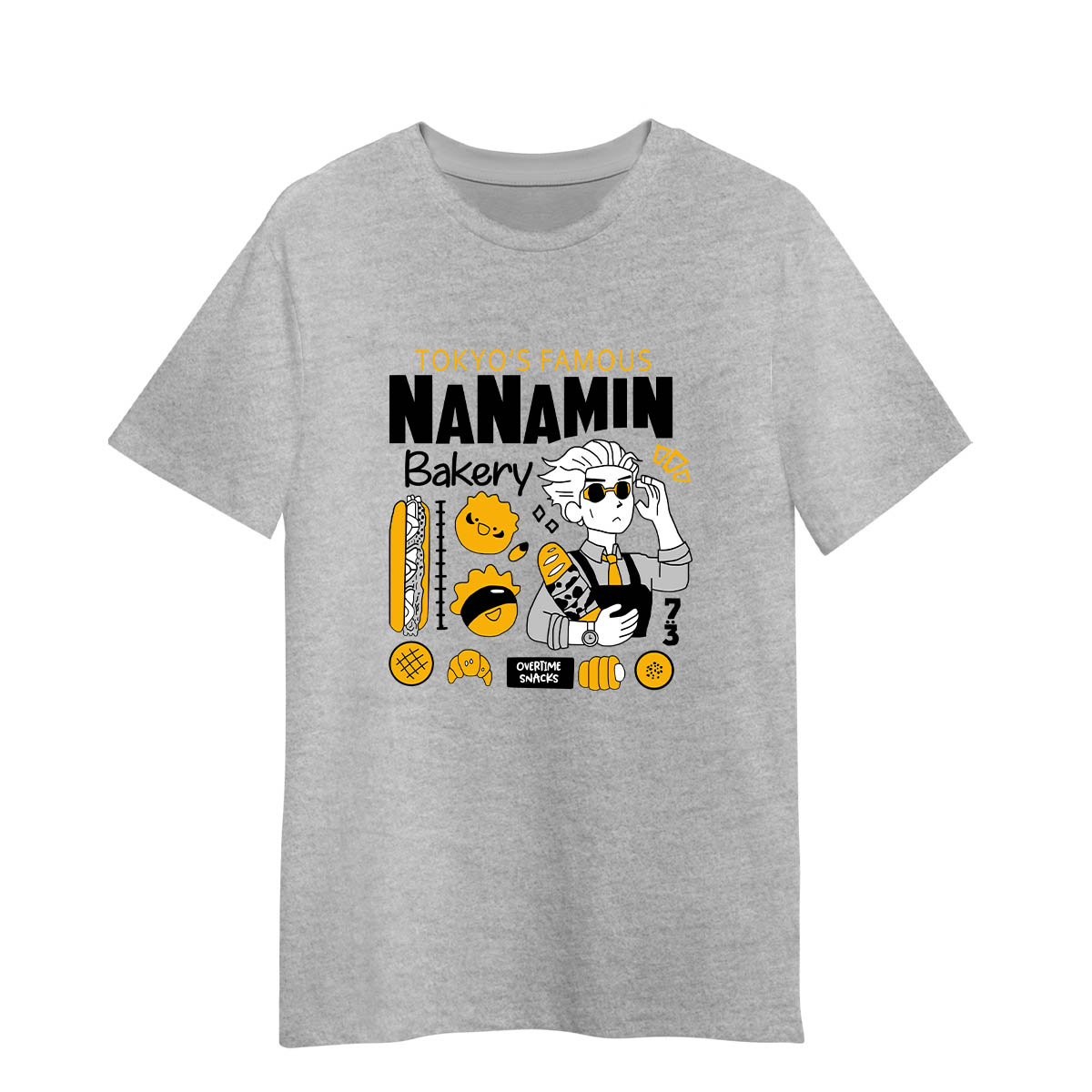 Jujutsu Kaisen Tokyo's Famous Nanamin Bakery Adult Unisex Grey T-shirt