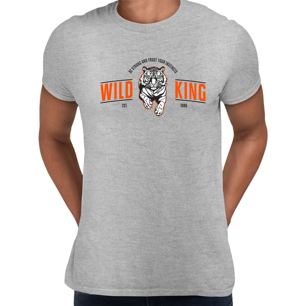 Be Strong trust your instincts Tiger funny Animal Unisex grey T-Shirts