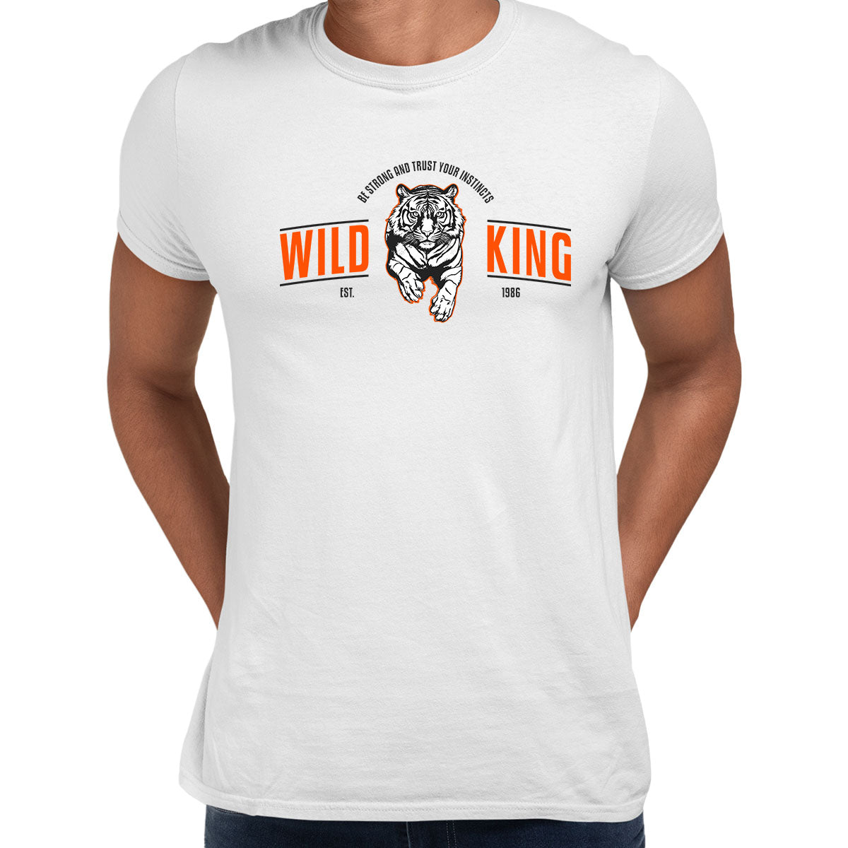 Be Strong trust your instincts Tiger funny Animal Unisex white T-Shirts