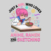 Just A Girl Who Loves Anime Ramen And Sketching Anime Manga T-shirt for Kids