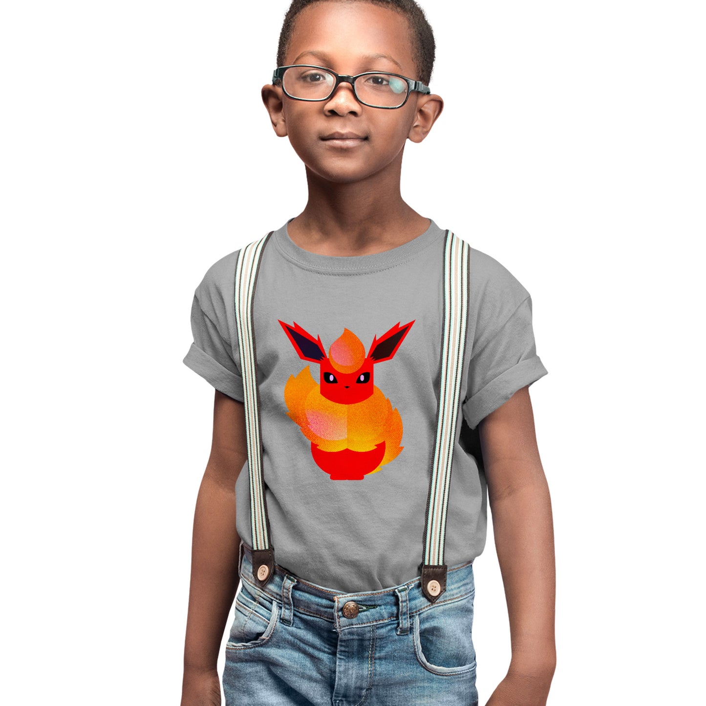 Kids Flareon Pokemon Stylised T-shirt