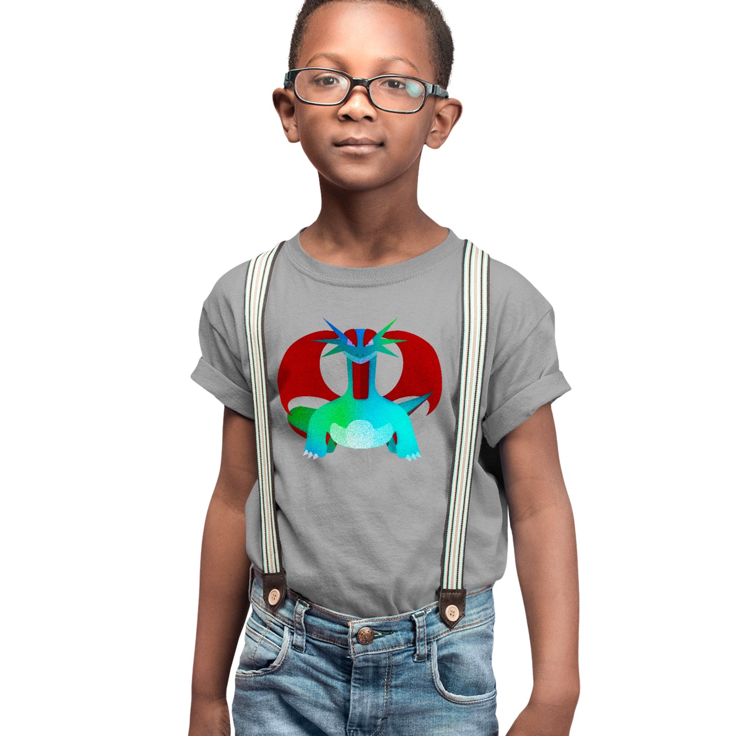 Kids Salamence Pokemon Stylised T-shirt