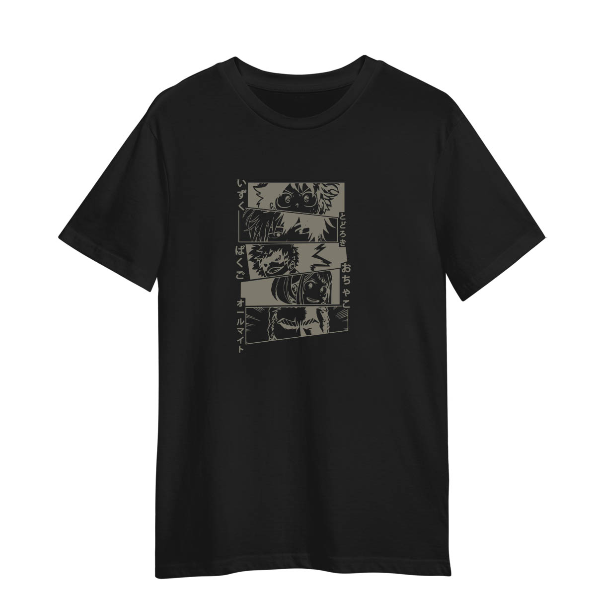 Kawaii My Hero Academia Graphic Japanese Anime Boku No Hero Academia Adult Unisex Black T-shirt