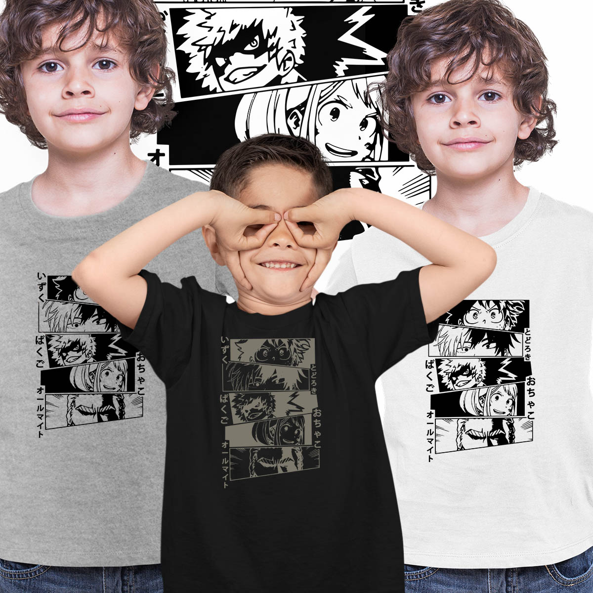 Kawaii My Hero Academia Graphic Boku No Hero Academia Japanese Anime Manga T-shirt for Kids