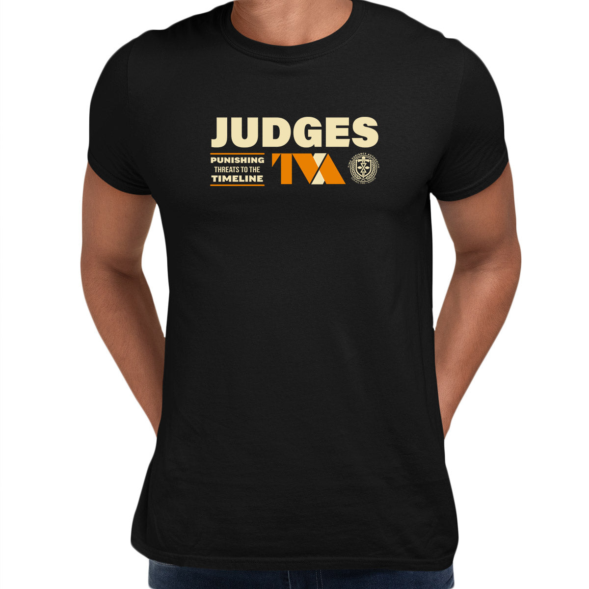 Loki 2 Judges Black T-shirt Punishing Threads to the timeline 