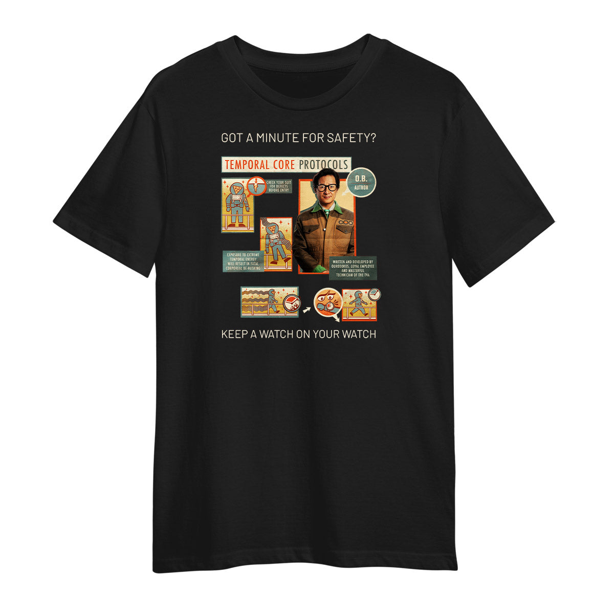 OB Loki 2 Ouroboros TVA agent and technician Safety protocole T-Shirt Ke Huy Quan Adult Unisex Tee